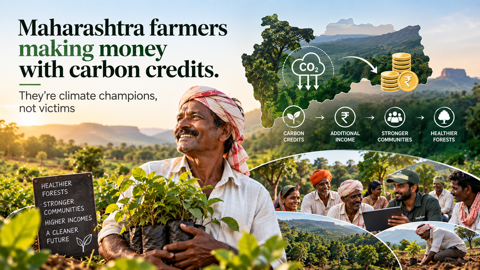 Maharashtra farmers making money with carbon credits. They’re climate champions, not victims